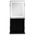 AURORA Double-Sided Hair Salon Station + LED Mirror black front view