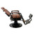 Deco Salon Furniture Barber Chair, REMINGTON, Vintage Brown, Reclined