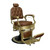 KINGSTON Barber Chair, Vintage Brown with satin gold base