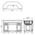 DIR Reception Desk, REVIVAL II, Dimensions 