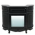 REVIVAL Vintage Reception Desk with LED, Black front view
