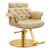 D'EAMES Modernista Hair Styling Chair in beige with gold round base
