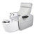 Contour II™ Pedicure Chair shown with ADA cushion and optional manicure trays, left side view