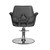 GIANNA Chrome Accent Hydraulic Styling Chair black back view