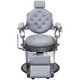 Deco Barber Chair, RUTHERFORD gray front view