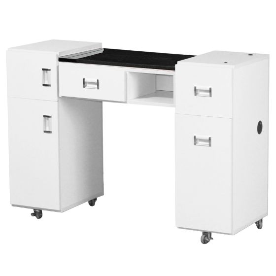 Deco Manicure Desk Table, RECLAIMED Aria Chairs