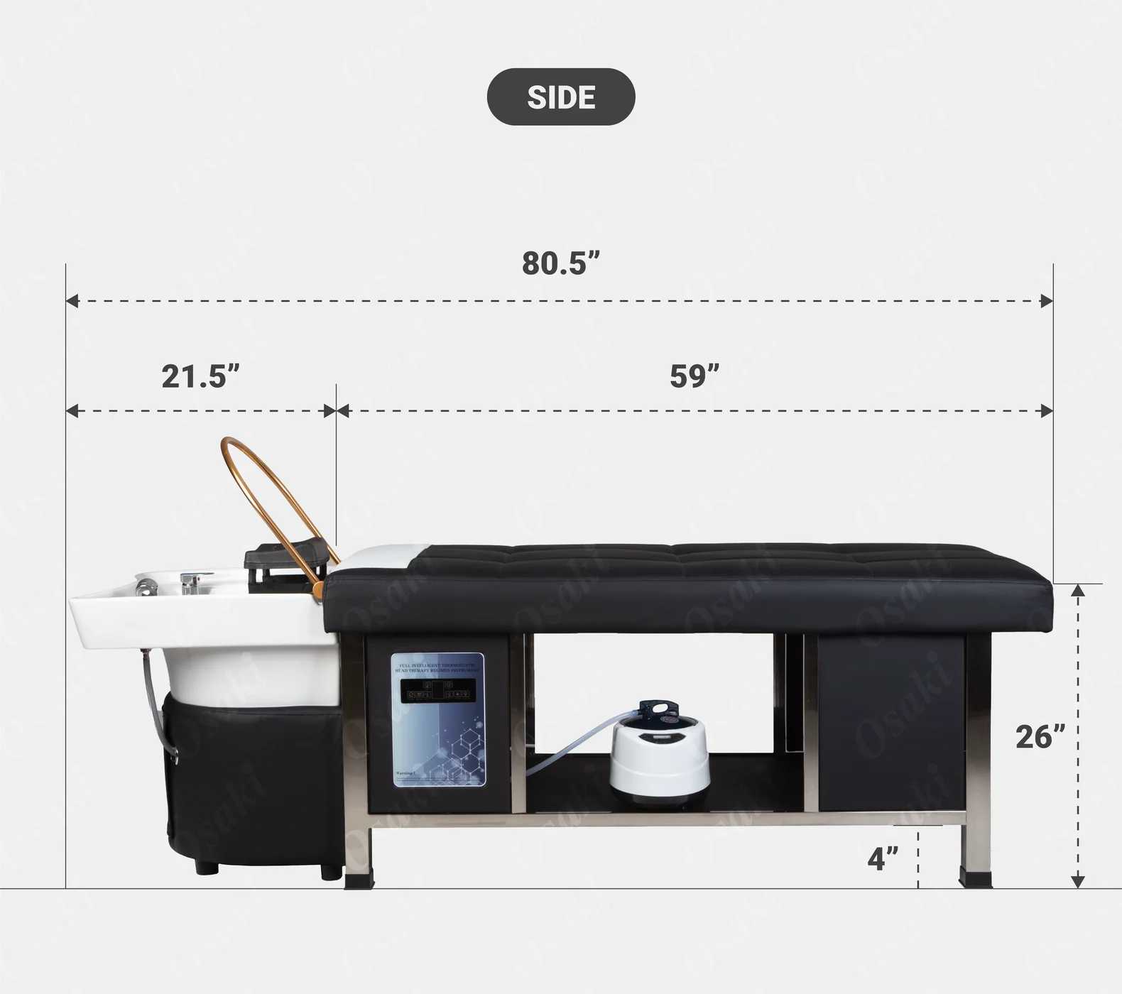 KAI Head Spa Bed Shampoo Station + Steamer | Aria Chairs