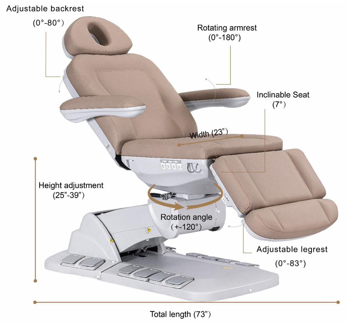 Dimensions Aria Spa Treatment Table Dimensions Aria Spa Treatment Table