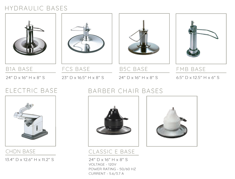 Salon Chair Base Options