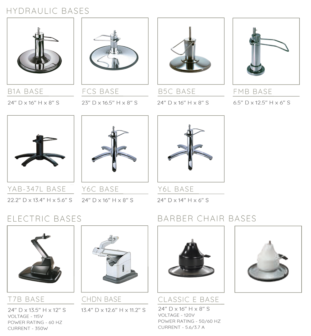 Takara Belmont Salon Chair Base Options