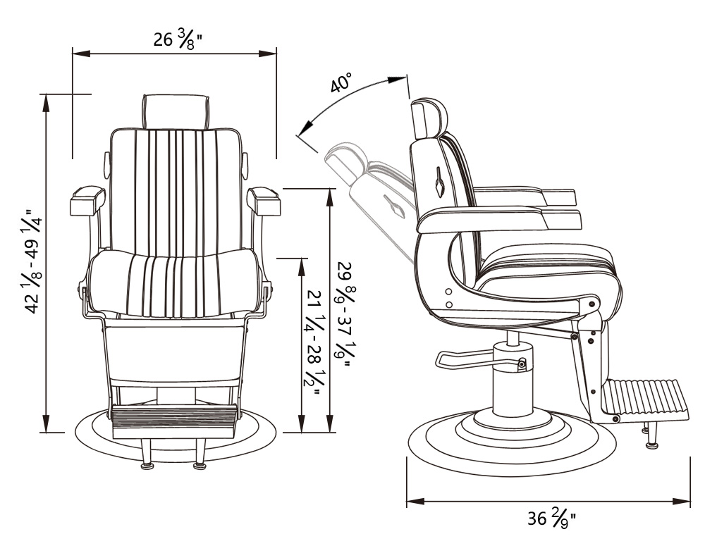 Belgrano Barber Chair Dimensions