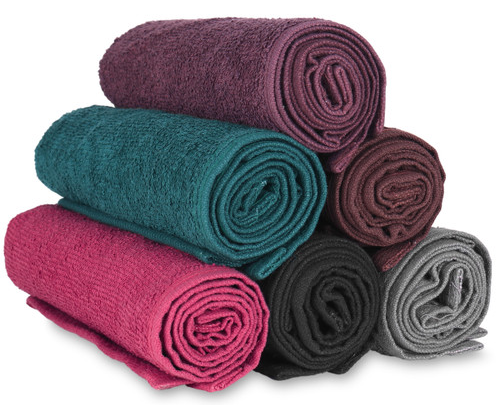 Add a 12-pack of bleach resistant cotton terry towels to your order