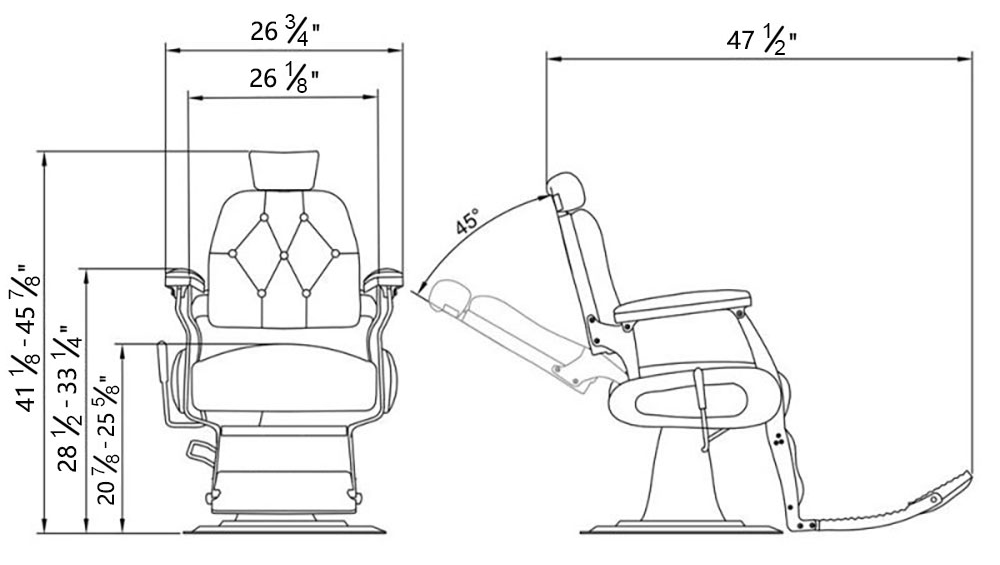 Cavalier Barber Chair Dimensions