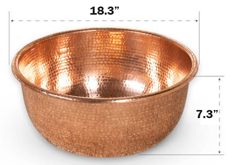 Copper Pedicure Bowl Dimensions