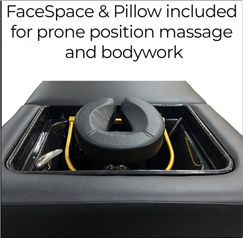 FaceSpace and pillow for prone treatments