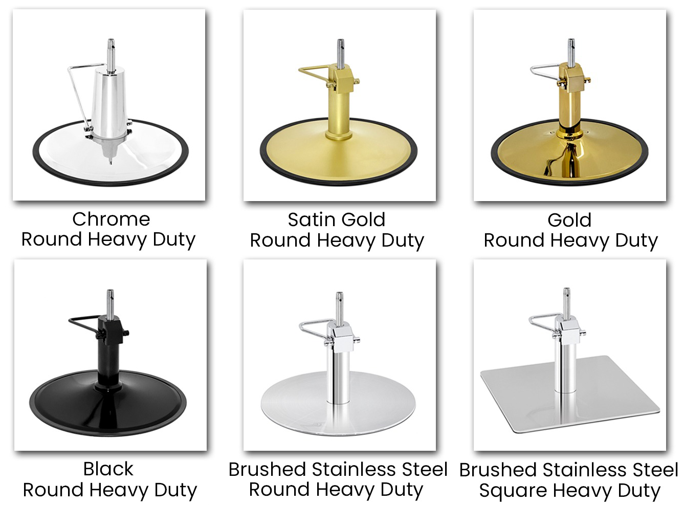 Heavy-Duty Styling Chair Pumps and Bases
