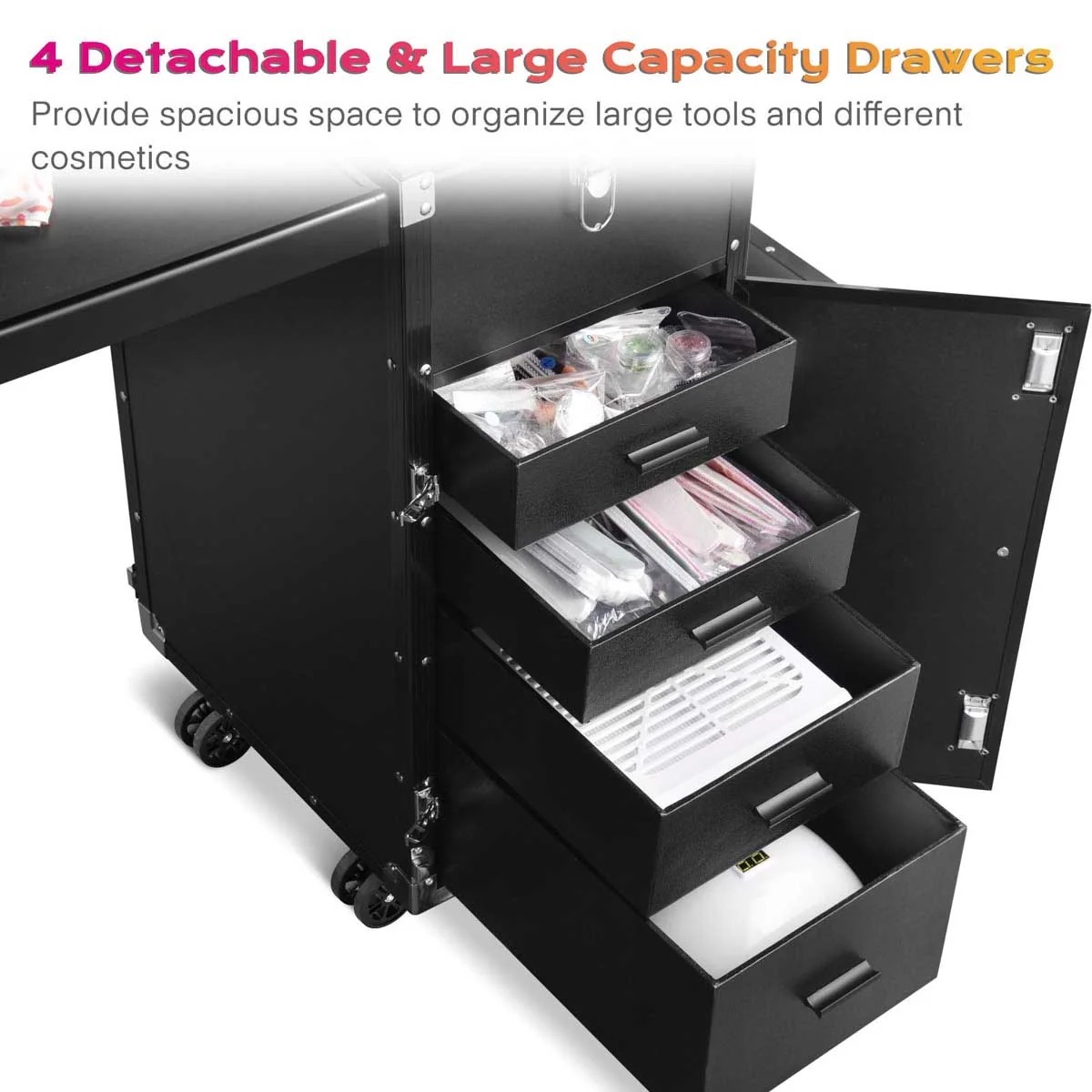 Portable Manicure Table Storage