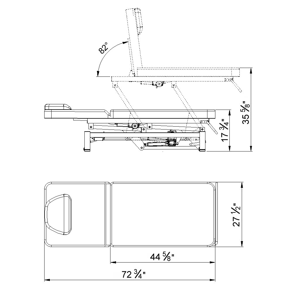 Mar Egeo Treatment Table Dimensions