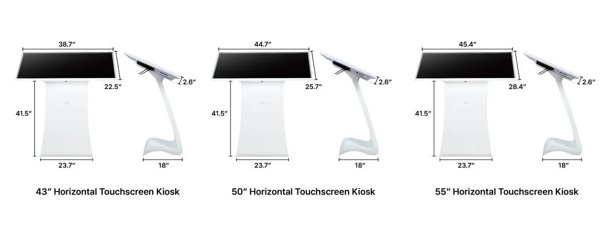 Interactive 4K Touchscreen Table Display Dimensions