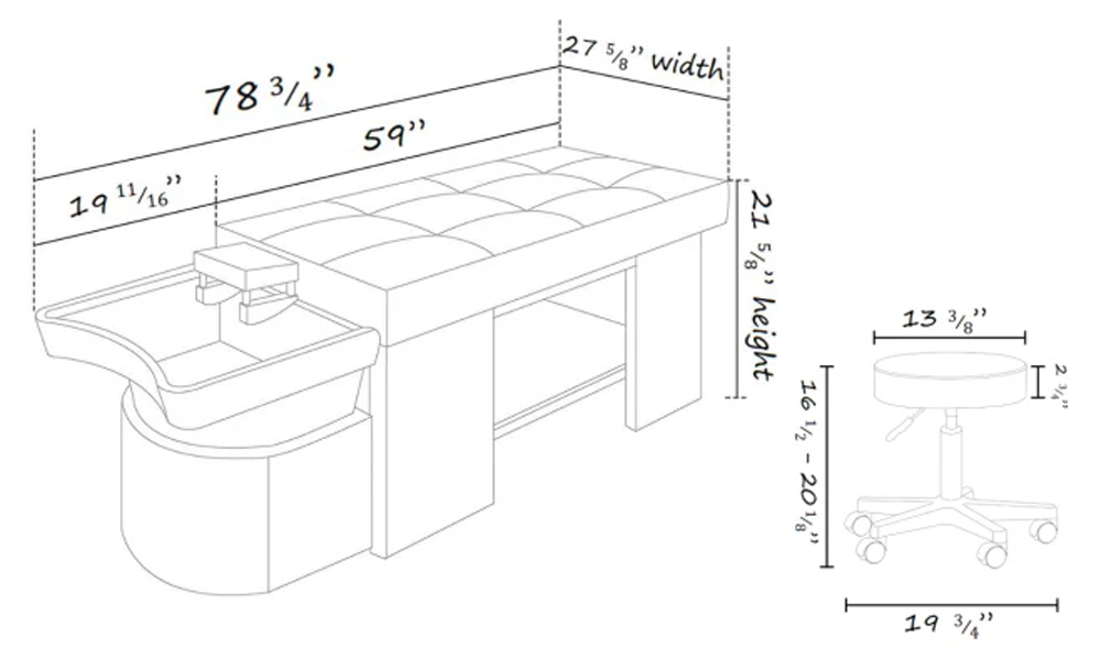 Kenzo Head Spa Treatment Bed Dimensions