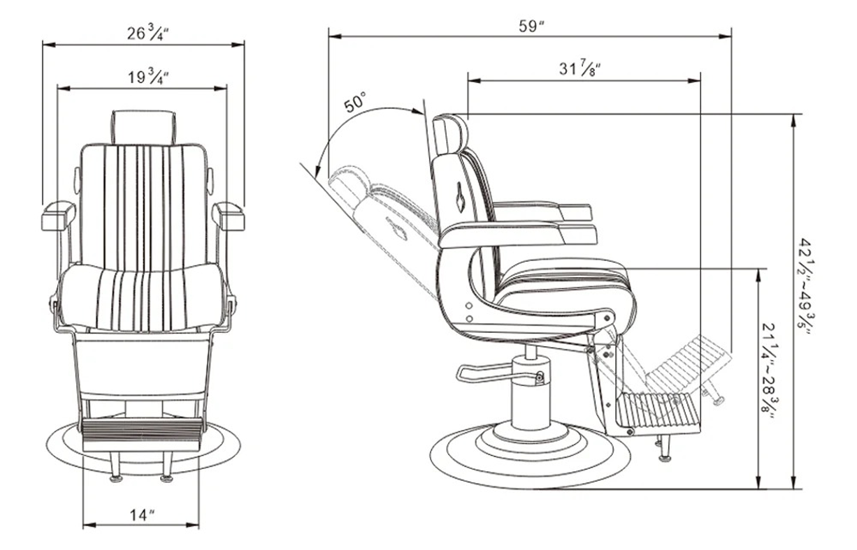 Kingston Barber Chair Dimensions
