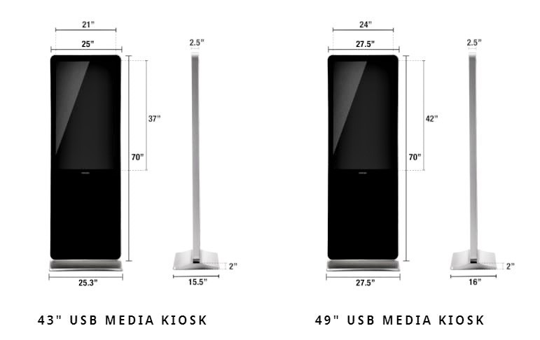 USB Player Display Kiosk Dimensions USB Player Display Kiosk Dimensions