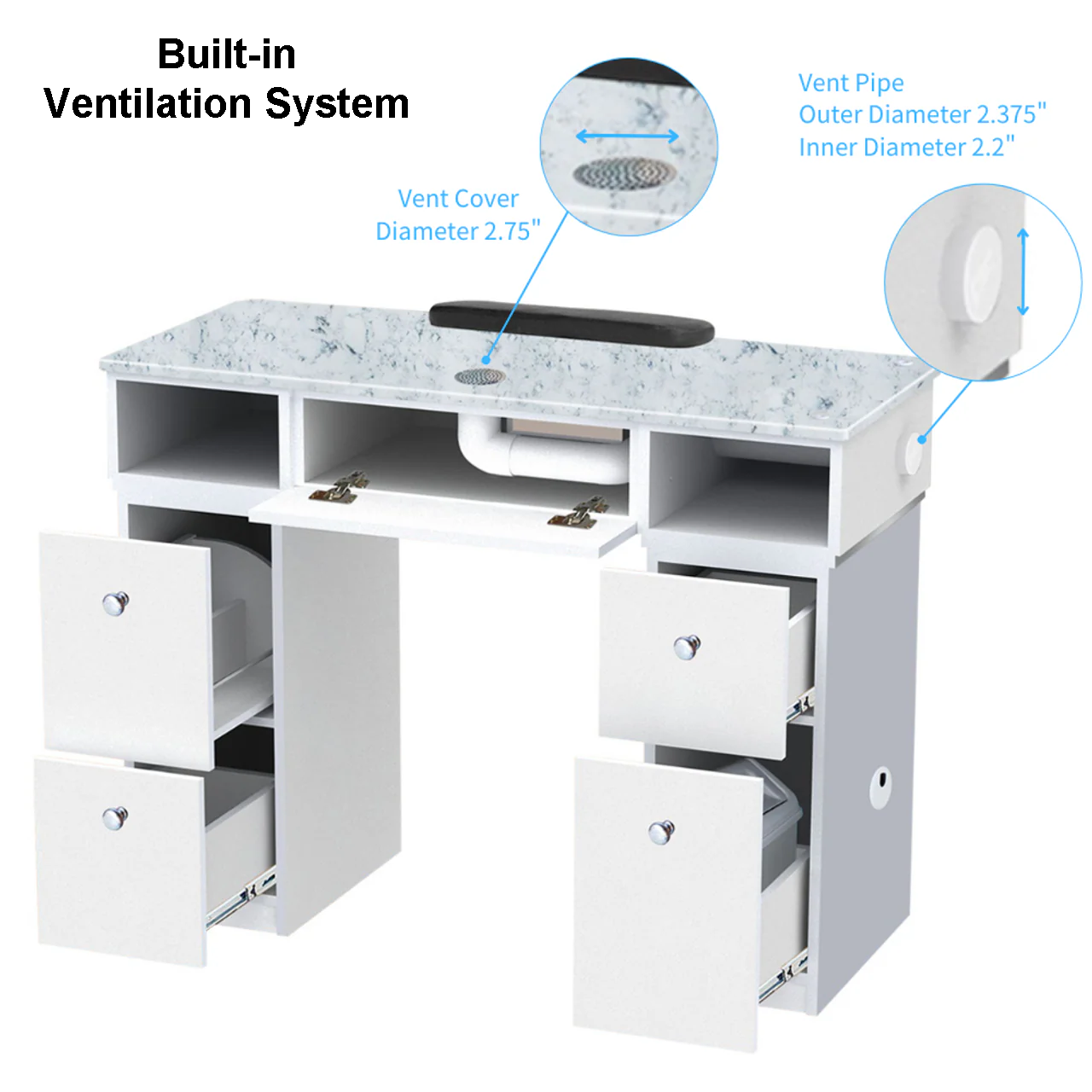 Nova I Manicure Table Ventilation System