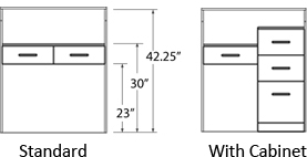 30 inch height drawer installation