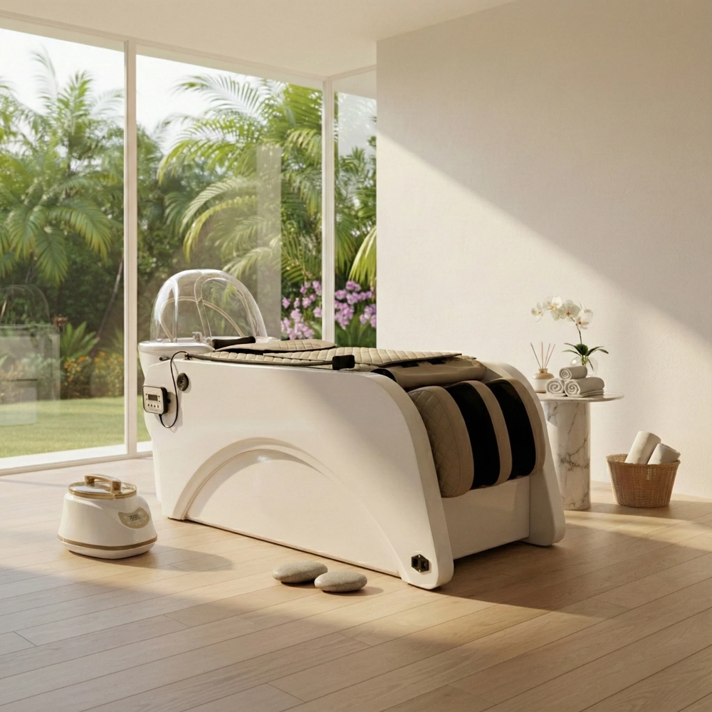 Luxury Korean Head Spa Shampoo Bed + Steam, Fumigation & Heated Body Massage Luxury Korean Head Spa Shampoo Bed + Steam, Fumigation & Heated Body Massage