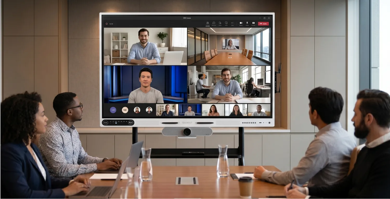 Smart board used for a meeting with remote participants