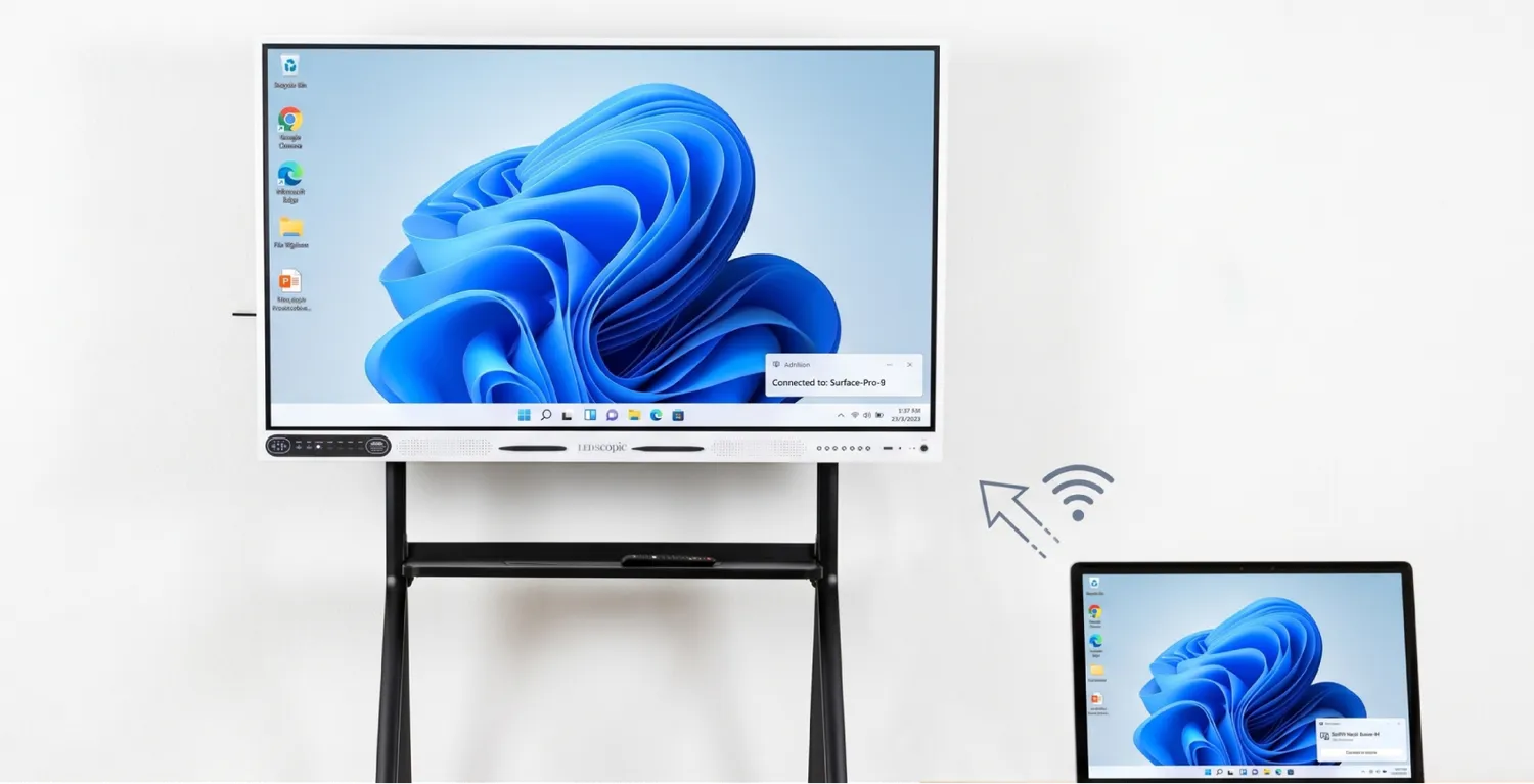 Sharing content from a device to the smart board