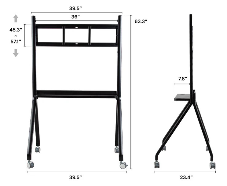 Smartboard Rolling Stand Dimensions