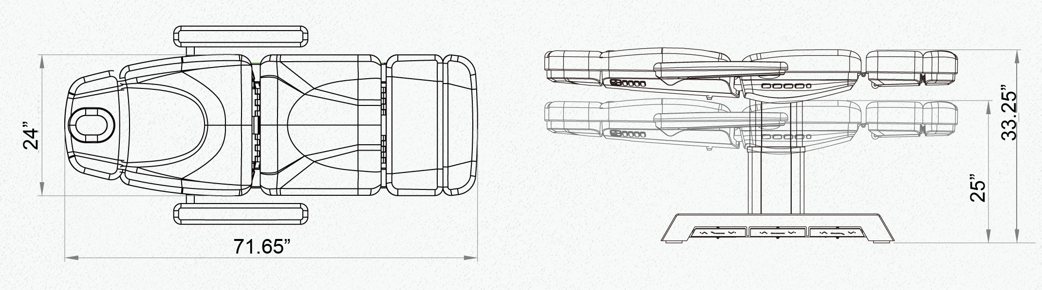 Vista Treatment Chair Dimensions