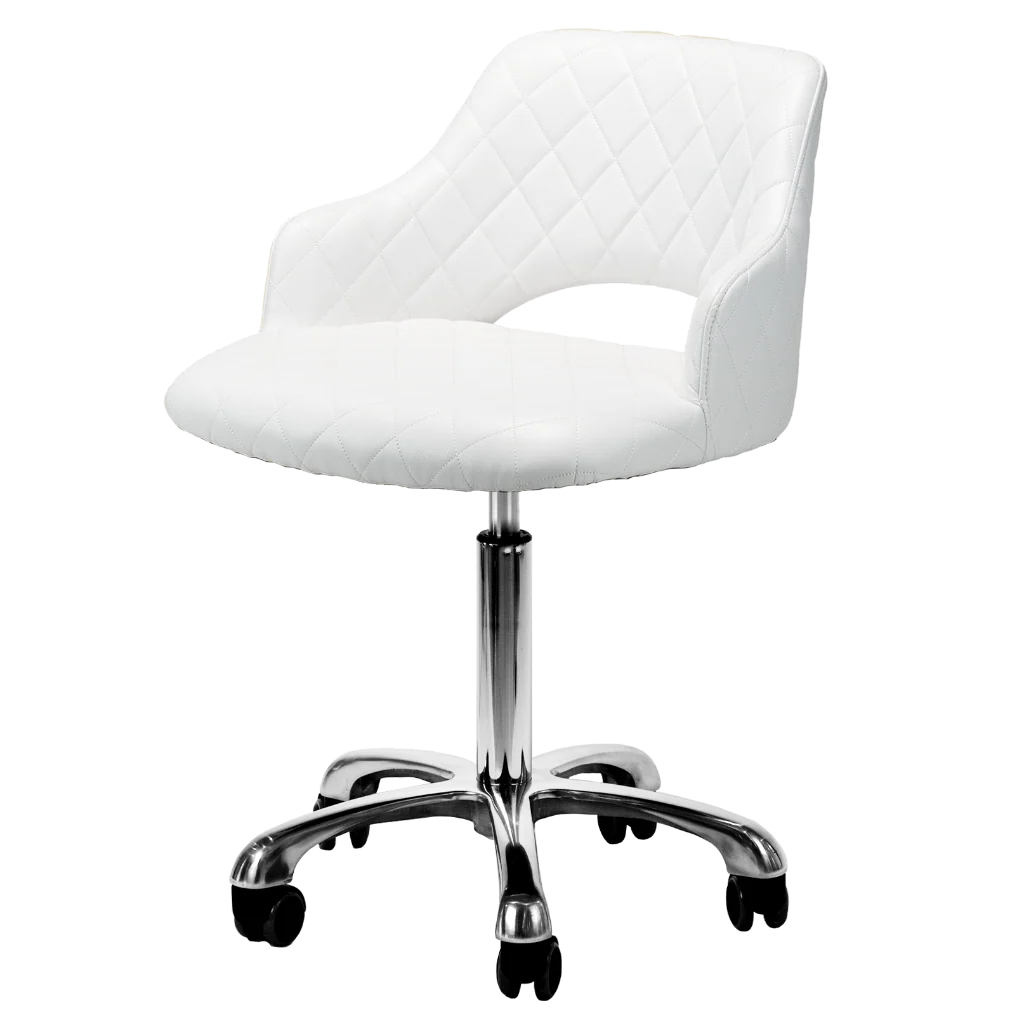 Whale Spa Gem adjustable manicure technician stool white