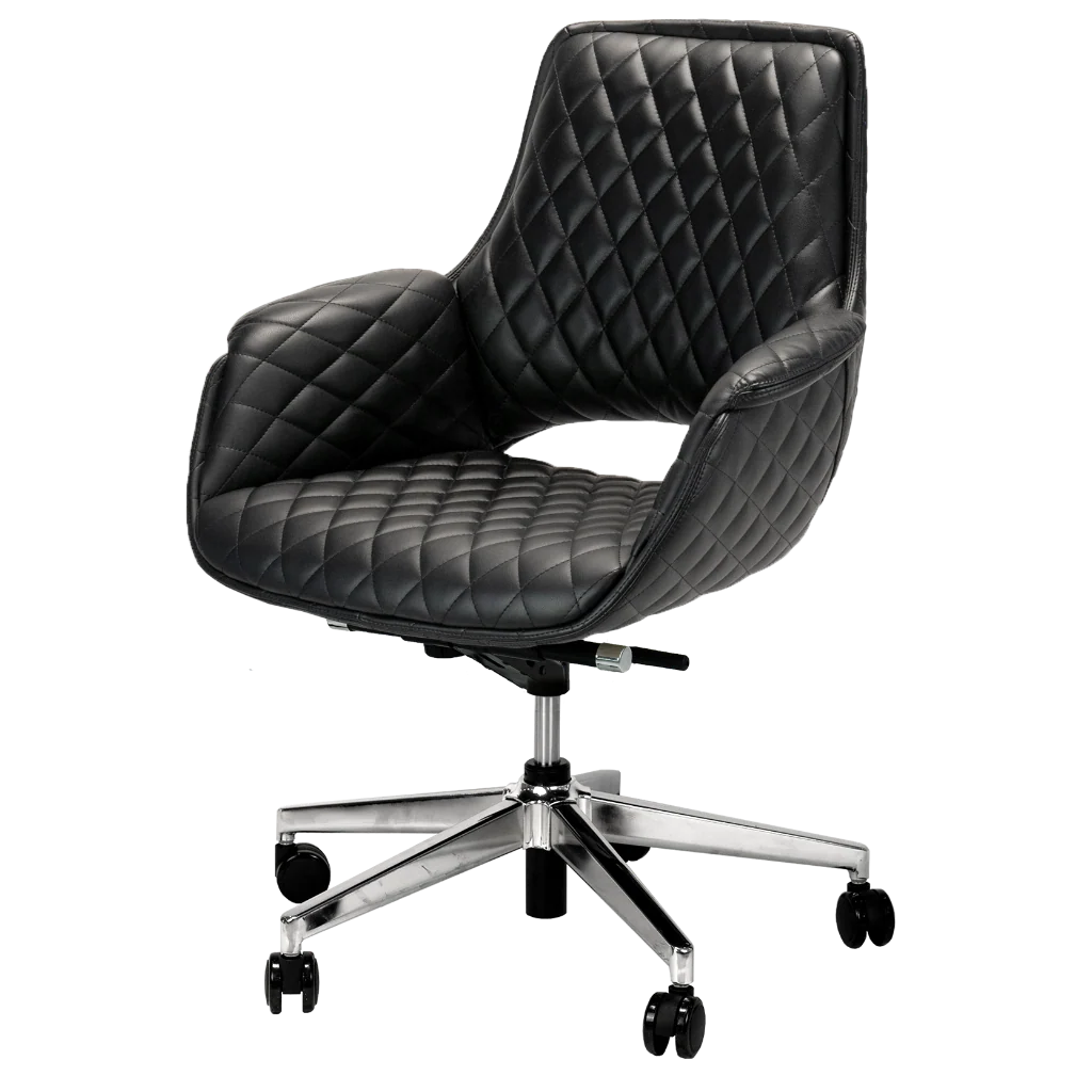 Whale Spa Jewel manicure customer chair with diamond stitching in black