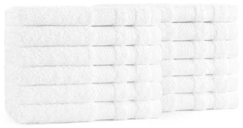 White 100% Cotton Facial Washcloths 13" x 13" (12-Pack)