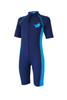 Girls Sunsuit One Piece Sun Protection Swimwear UPF50+ Navy Blue Whale Logo (Chlorine Resistant)