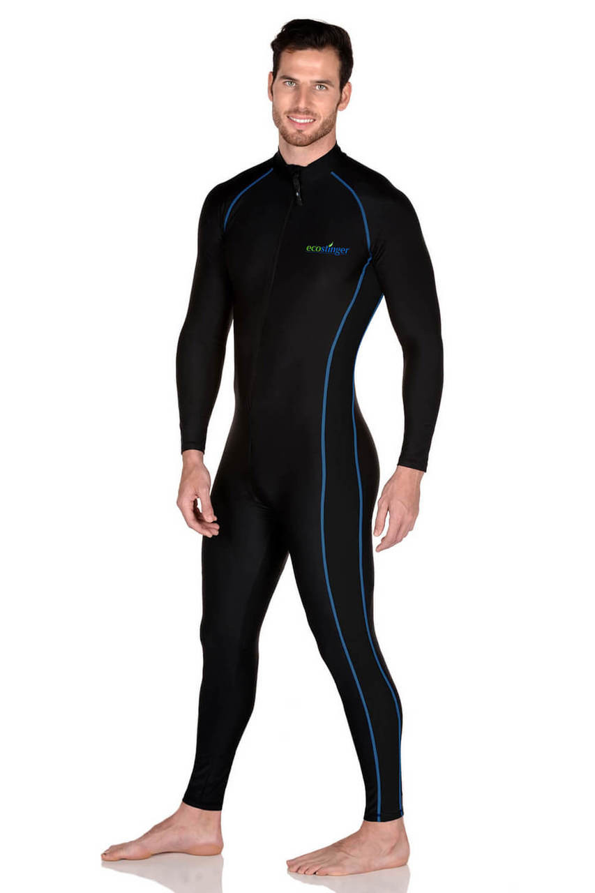 Men Sun Protective Full Body Stinger Swimsuit Black Royal Stitch