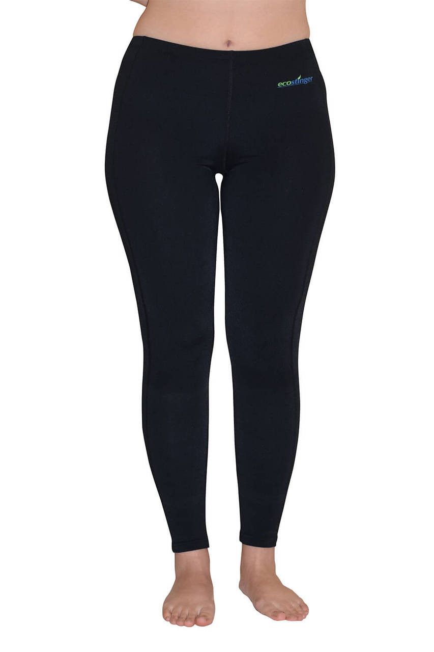 Chlorine Resistant Three Quarter Length Navy & Black Swim Tights