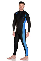 Men Surfing Stinger Suit Dive Skin UV Protection Swimsuit UPF50+ Black Blue (Chlorine Resistant)