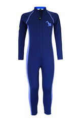 Girls Full Body Swimsuit Stinger Suit Sun Protection UPF50+ Navy Lavender Dolphin (Chlorine Resistant)