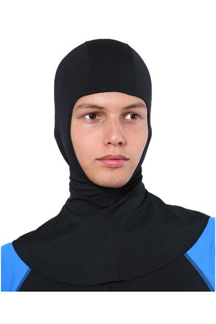 Men Sun Protective Hood Balaclava UPF50+ Black (Chlorine Resistant)