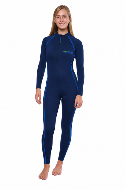 Women Full Body Stinger Suit UV Protective Swimsuit UPF50+ Navy Royal Stitch (Chlorine Resistant)