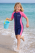 Girls Full Body Swimsuit Stinger Suit UV Protection UPF50+ Navy Pink (Chlorine Resistant)  beach