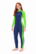 Girls Full Body Swimsuit Stinger Suit UV Protection UPF50+ Navy Lime (Chlorine Resistant)