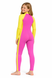 Girls Junior Full Body Swimsuit Stinger Suit UV Protection UPF50+ Pink Yellow With Lining (Chlorine Resistant) Back