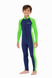 Boys Full Body Swimsuit Stinger Suit UV Protection UPF50+ Navy Lime (Chlorine Resistant)
