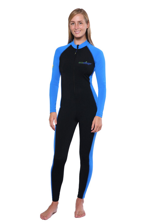 EcoStinger Women Full Body Cover Swimsuit UV Protection UPF50 Chloresist Navy Blue 