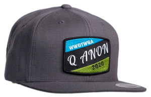 Q ANON wwg1wga 2020 Flat Brim Grey Cap Q ANON wwg1wga 2020 Flat Brim Grey Cap