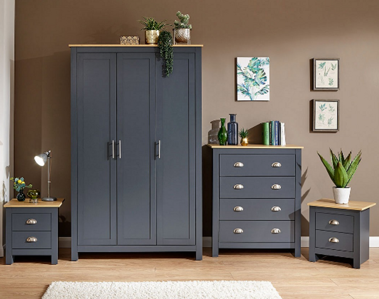 Gfw Lancaster 4 Piece Navy Blue Bedroom Set Free Delivery Own